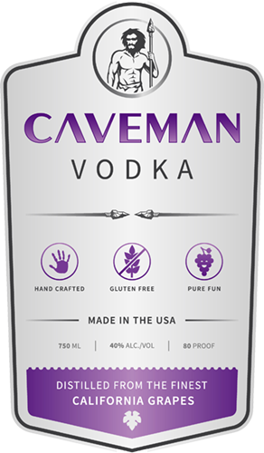 Caveman Vodka Label